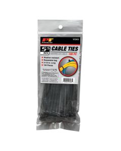 WLMW2905 image(3) - Wilmar Corp. / Performance Tool 100 Piece 5.5" Black Cable Ties UV/18 lb.