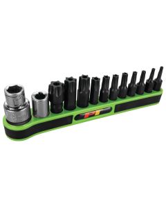 WLMW38970 image(1) - Wilmar Corp. / Performance Tool 13 Piece Tamper Resistant Star Bit Set
