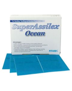 Eagle Abrasives, Inc. KOVAX Super Assilex 191-1515 Sanding Sheet, 130 mm W x 170 mm L, 360 Grit, Aluminum Oxide Abrasive, Ocean, Dry