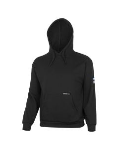 OBERON Hoodie - 100% FR/Arc-Rated Heavyweight 12 oz Cotton Fleece - Pullover - Black - Size: S
