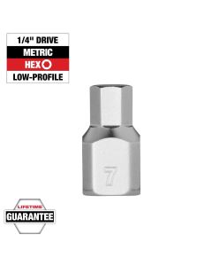 MLW45-34-1134 image(0) - Milwaukee Tool 1/4 Inch Drive 7mm Low-Profile Hex Bit Socket