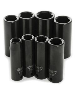 WLMM594DB image(0) - Wilmar Corp. / Performance Tool 8 Piece 3/8" Drive SAE DW Impact Socket Set