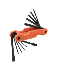 Klein Tools Pro Folding Hex Key Set, 11-Key, SAE Sizes