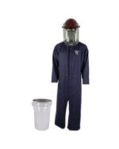 OBRHRC2-BKT-NB-4XL image(0) - OBERON Bucket Kit - Arc Flash - 8 Cal HRC2 - Comes With Coveralls, Hard Cap, Face Shield, Balaclava & Storage Bucket - Color: Navy Blue - Size: 4XL