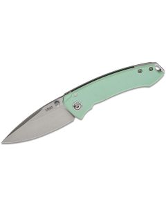 CRK2522B image(1) - CRKT (Columbia River Knife) Tuna Compact 14C28N Stonewash Plain Blade Folding Knife with Frame Lock G10 Handle - Aqua