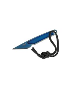 CRK7065 image(0) - CRKT (Columbia River Knife) HangTi Titanium Titanium Nitride Plain Blade Fixed Blade Knife with Sheath Titanium Handle - Blue