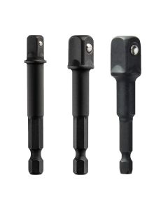 DWTDWAFADPTFT3 image(1) - DeWalt 3 Piece FlexTorq Socket Adapter Set 1/4 Inch 3/8 Inch 1/2 Inch