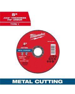 MLW49-94-0013 image(0) - Milwaukee Tool 5" x .045" x 7/8" Metal Cut Off Wheel -Type 1
