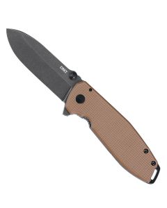 CRK2495B image(0) - CRKT (Columbia River Knife) Squid XM D2 Stonewash Plain Blade Assisted Folding Knife with Frame Lock G10 Handle - Brown