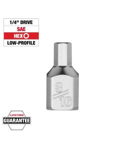 MLW45-34-1123 image(2) - Milwaukee Tool 1/4 Inch Drive 3/16 Inch Low-Profile Hex Bit Socket