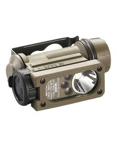 STL14533 image(0) - Streamlight Sidewinder Compact III Aviation Model - White, Green, Blue, IR LEDs - Includes NVG Mount (Works with HGU-84 Rotary Wing Aircrew helmet)(1) "AA" Alkaline Battery and (1) CR123A Lithium Battery - Box - Coyote