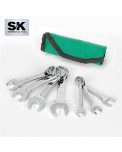 SKTSK01489A image(0) - S K Hand Tools 7 Piece 12 Point SAE Short SuperKrome® Combination Wrench Set. Packaged in a Roll
