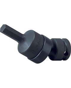 Ko-ken USA 13430M-6 3/8 Sq. Dr. Universal Bit Socket 6mm Hex Length 74mm