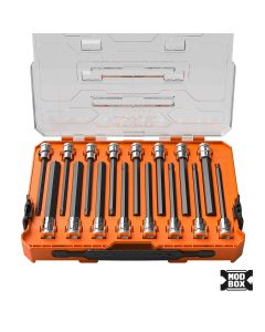 KLE652216HEXL image(0) - Klein Tools Long Hex Bit Socket Set, SAE and Metric, 16-Piece
