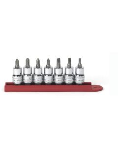 KDT80577 image(1) - GearWrench 7 Piece 3/8 Inch Drive Slotted/Phillips/Pozidriv Bit Socket Set