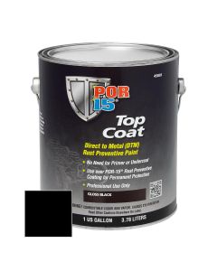 POI45801 image(0) - POR-15 INC 45801 Top Coat DTM Paint, 1 gal Can, Gloss Black, Liquid, 30 to 60 min Curing