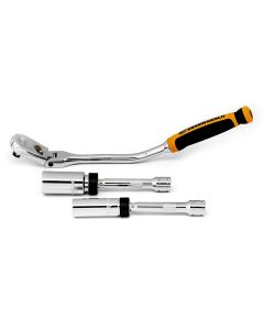 GearWrench 3 Piece 3/8 Inch Drive 90-Tooth Spark Plug Ratchet Set
