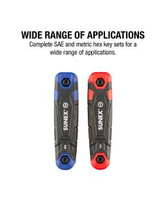 SUN98517F image(3) - Sunex SAE/Metric/ 17 Piece Folding Hex Key Set, 1.5mm-8mm, 5/64"-1/4"