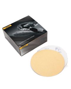 MRK23622400 image(0) - Mirka Abrasives Bulldog Gold 23622400 23 Series Semi-Open Coated Grip-On Sanding Disc, 6 in, P400 Grit, Aluminum Oxide