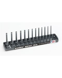 HNE1402 image(1) - Hansen Global 1/4 Inch Metric 2 Row Regular/Deep Socket Holder Tray - Grey