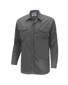 OBRZFI504-S image(0) - OBERON Button Up Shirt - FR/Arc-Rated 7.5 oz  88/12 - Grey - Size: S