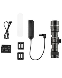 STL89015 image(0) - Streamlight ProTac Rail Mount HP-X Pro - System - Includes Jack-Cap Tail Cap Switch, M-LOK Mount, Mounting Hardware, Allen Wrench, Straight Momentary Pressure Switch, and (2) CR123A Lithium Batteries - Box - Black