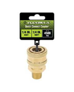 LEGPW3561 image(0) - Flexzilla Quick-Connect Coupler, 1/4" Body x 1/4" MNPT, Brass