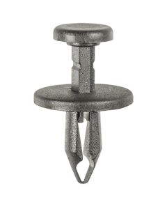 AUVECO AP20458 Push-Type with Closed End Side Shield Retainer, 20 mm Dia Head x 17 mm L Stem x 7 mm Hole, Black