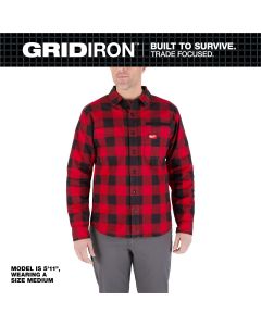 MLWM551R-2X image(0) - Milwaukee Tool GRIDIRON Flannel Shirt - Red - 2X