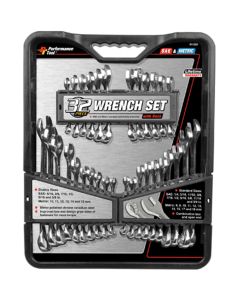 WLMW1099 image(0) - Wilmar Corp. / Performance Tool 32 Piece SAE and Metric Wrench Set