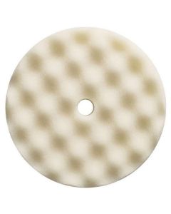 PES890171 image(0) - Presta 890171 Single Sided Heavy Cut Cutting Pad, 8-1/2 in Dia, Hook and Loop Attachment, Foam Pad, White