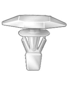 AUVECO 18033 Double Head Type 3 Weatherstrip Retainer, (1/4 x 21/32 in Dia Bottom) Head, Nylon, White