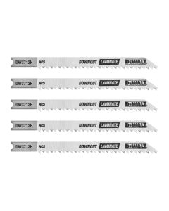 DWTDW3712H image(1) - DEWALT Jigsaw Blades, Laminate Down Cutting, U-Shank, 4-Inch, 10-Tpi, 5-Pack