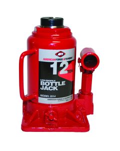 American Forge & Foundry Bottle Jack - 12 Ton Capacity - Low Profile - Manual - Heavy Duty