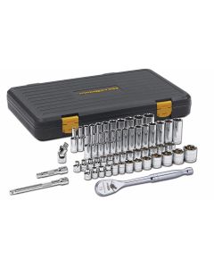 KDT80550P image(1) - GearWrench 56 Piece 3/8 Inch Drive 6 Point 120XP Standard & Deep SAE/Metric Mechanics Tool Set