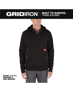 MLWM250B-3X image(0) - Milwaukee Tool GRIDIRON Full-Zip Hoodie- Black- 3X