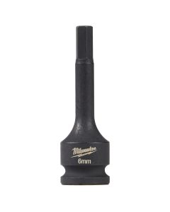 MLW49-66-5156 image(0) - Milwaukee Tool Shockwave Lineman's 3/8" Drive 6MM Hex Bit Socket