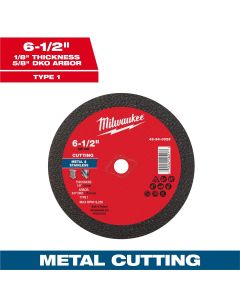 MLW49-94-0029 image(0) - Milwaukee Tool 6-1/2" x 1/8" x 5/8" DKO Metal Cut Off Wheel -Type 1