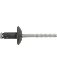 AUVECO 19458 Peel-Type Rivet, 1/4 in Dia x 1/8 to 21/64 in Grip Range, Aluminum Rivet/Mandrel, Black
