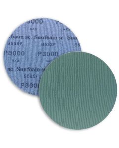 SUA97225 image(0) - Sunmight USA Corporation Sunfoam 97225 Grip-On Polishing Disc, 6 in, 3000 Grit, Silicon Carbide, Hook and Loop Attachment