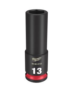 MLW49-66-6155 image(1) - Milwaukee Tool SHOCKWAVE Impact Duty  3/8"Drive 13MM Deep 6 Point Socket