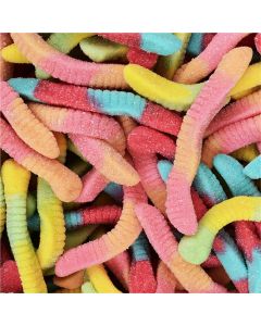 THS954401 image(0) - Tender Heifer Snack Co. Gummy Sour Neon Worms Gummies Candy - 10 Ounce