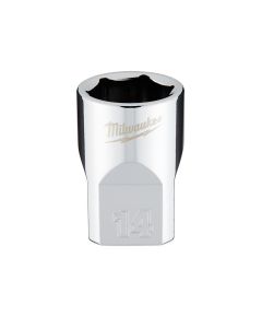 MLW45-34-9084 image(1) - Milwaukee Tool 3/8" Drive 14mm  Metric 6-Point Socket with FOUR FLAT Sides, Vanadium Steel, Chrome