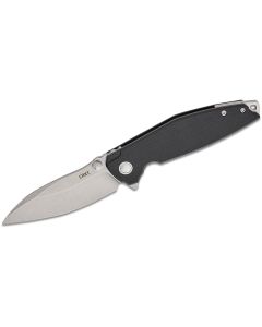 CRK2540 image(2) - CRKT (Columbia River Knife) Ibis D2 Stonewash Plain Blade Folding Knife with Liner Lock G10 Handle - Black