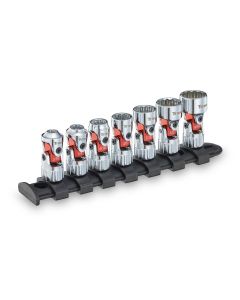 TIT66860 image(0) - Titan 7 pc. 1/4 in. Drive SAE Auto-Flex&trade; Universal Socket Set