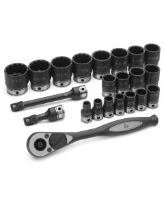 Grey Pneumatic 1/2" Drive 22 Piece Fractional Duo-Socket Set - 12 Point