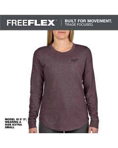MLWF552P-S image(0) - Milwaukee Tool Womens FREEFLEX Hybrid Tee - Long Sleeve Purple S