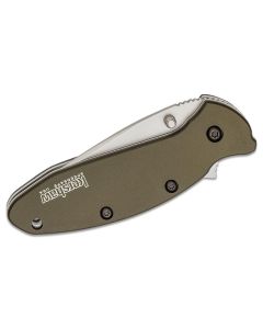 KER1620OL image(3) - Kershaw Scallion Assisted Open Inset Liner Lock Drop Point Blade EDC Folding Pocket Knife - Olive