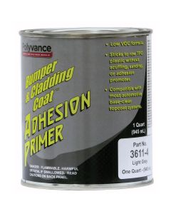 Urethane Supply Co. Polyvance Bumper & Cladding Coat 3611-4 Low VOC Adhesion Primer, 1 qt Can, Pourable Liquid, Light Gray