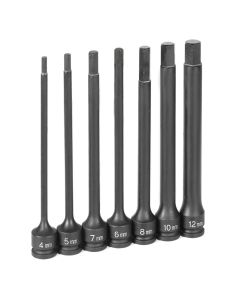 GRE1267MH image(0) - Grey Pneumatic 3/8" Dr. 7 Piece 6" Length Metric Hex Driver Set